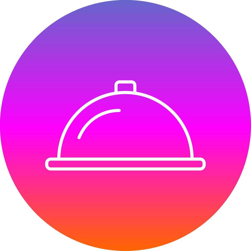 Serving Dish Line Gradient Circle Icon vector