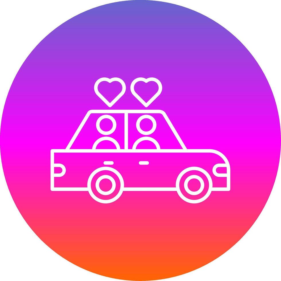 Wedding Car Line Gradient Circle Icon vector