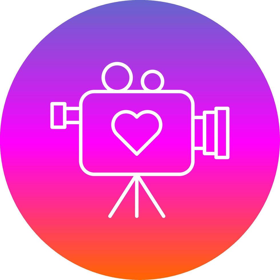 Wedding Video Line Gradient Circle Icon vector