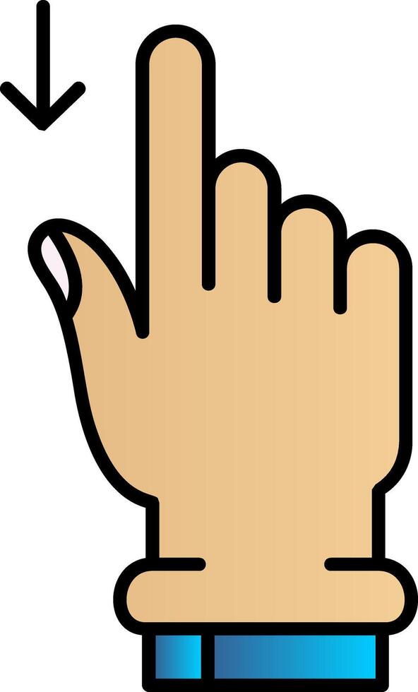 Swipe Down Filled Gradient Icon vector
