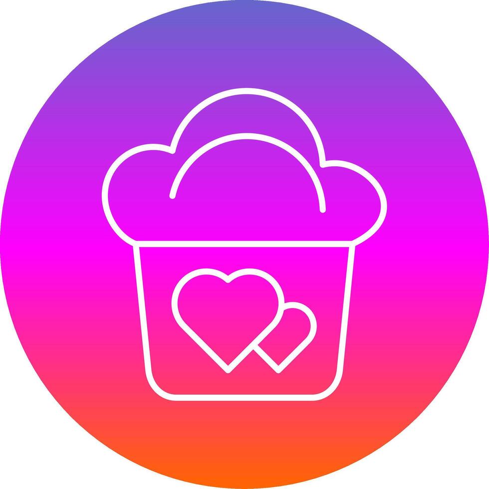 Muffin Line Gradient Circle Icon vector