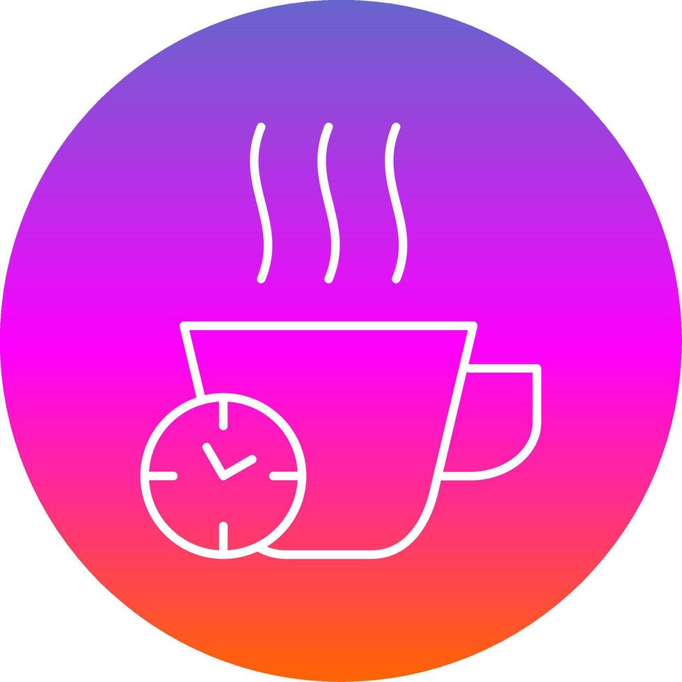 Break Time Line Gradient Circle Icon vector