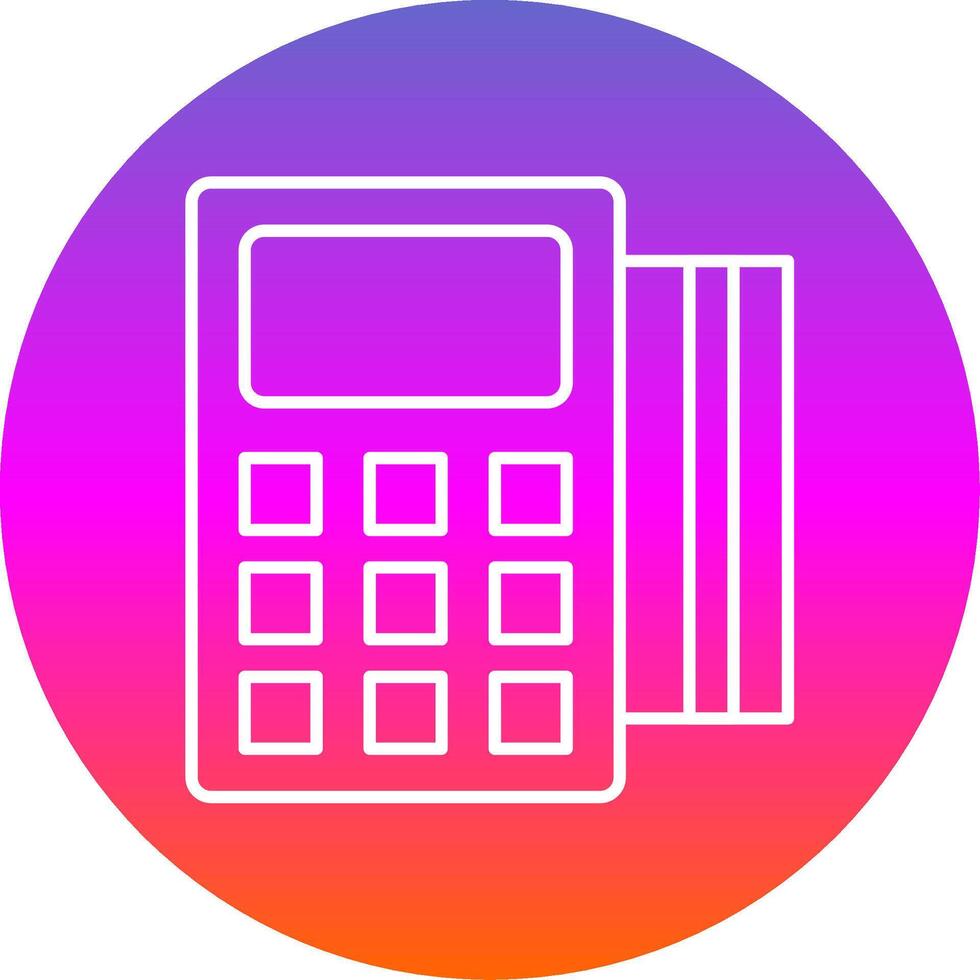 Pos Terminal Line Gradient Circle Icon vector