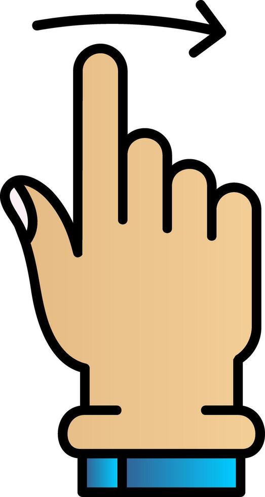 Swipe Right Filled Gradient Icon vector