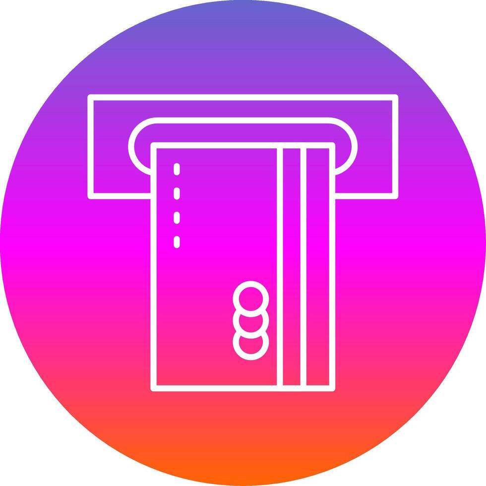 Insert Card Line Gradient Circle Icon vector