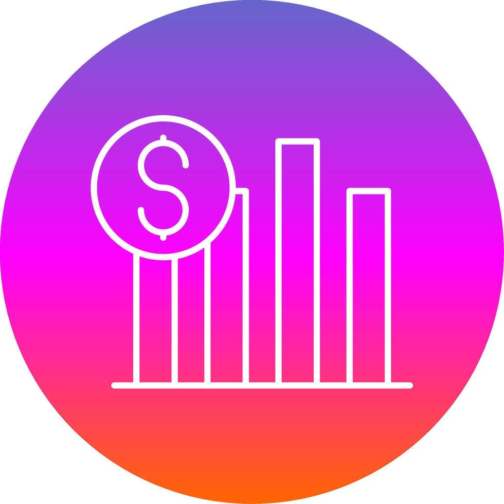 Sales Line Gradient Circle Icon vector