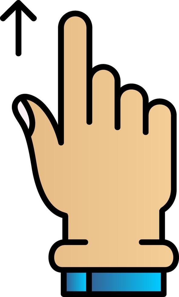 Swipe Up Filled Gradient Icon vector