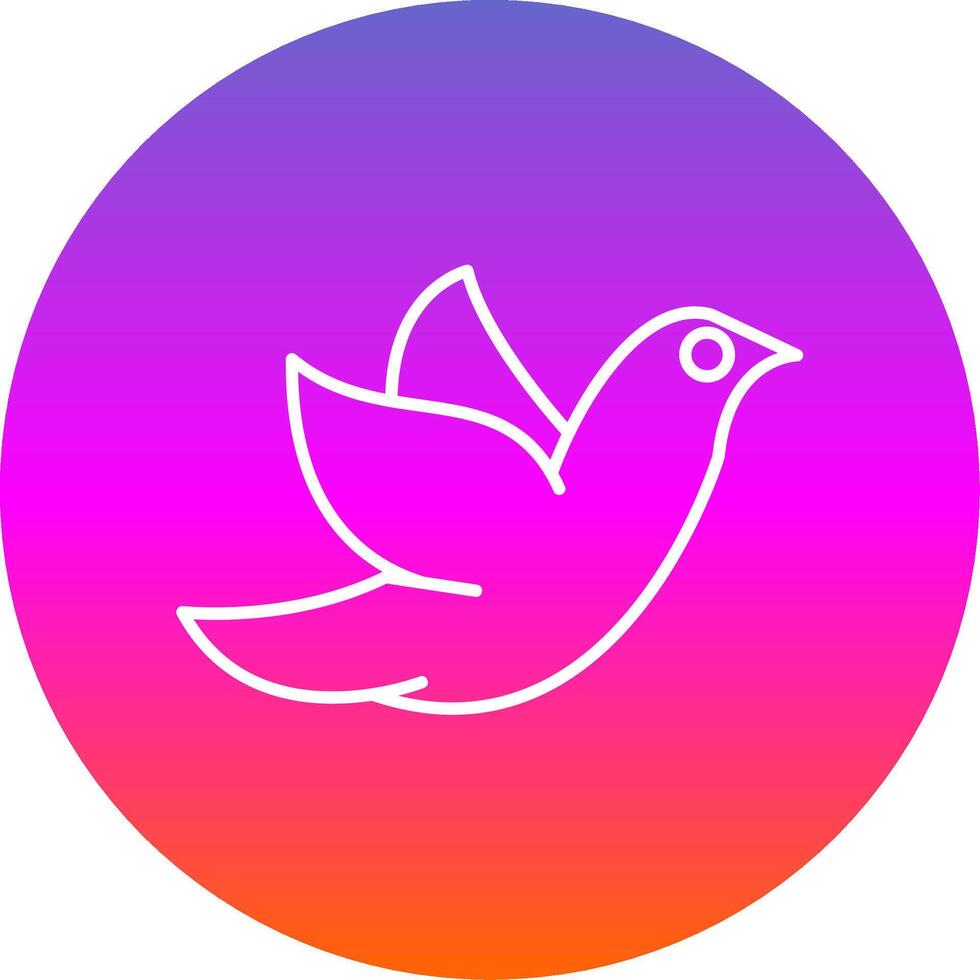 Dove Line Gradient Circle Icon vector