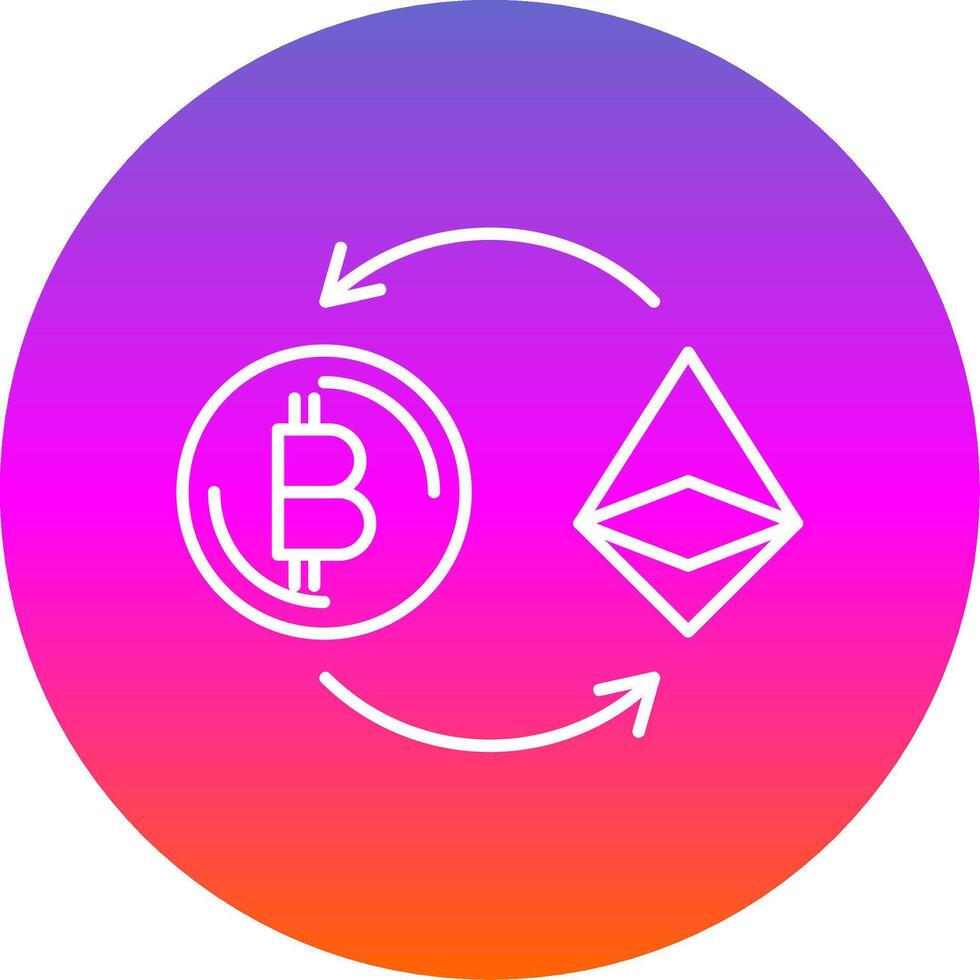 Ethereum Line Gradient Circle Icon vector