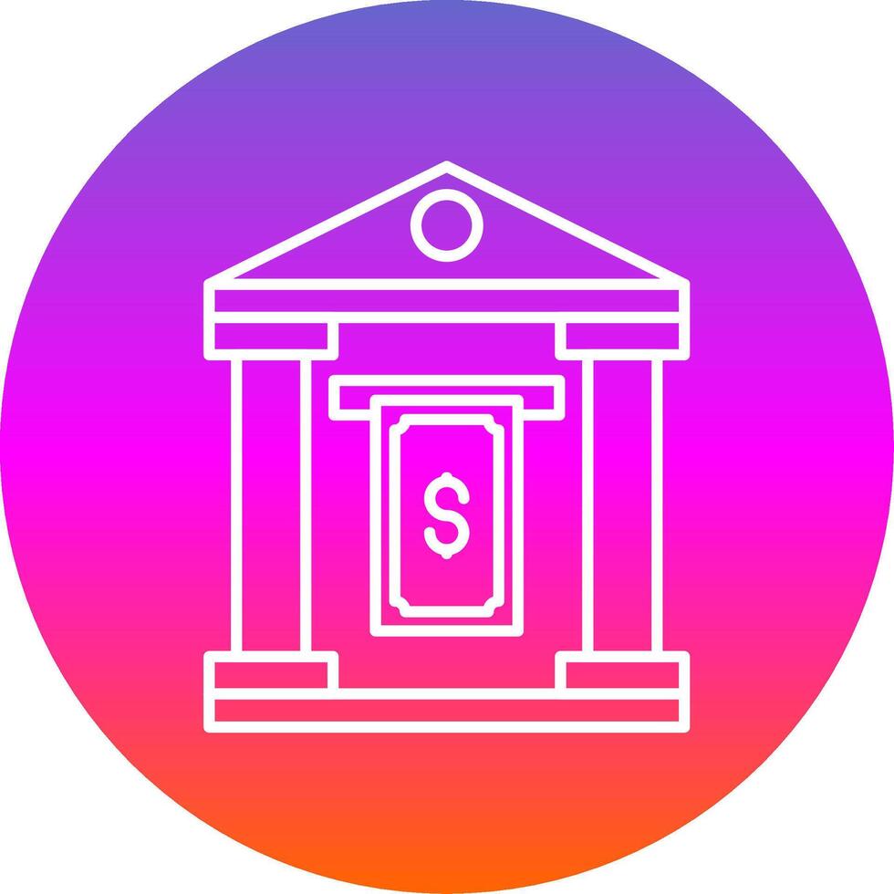 Cash Withdraw Line Gradient Circle Icon vector