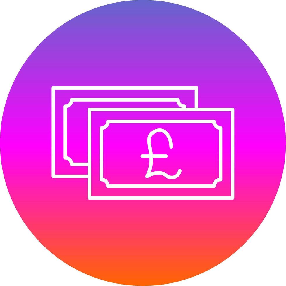 Pound Currency Line Gradient Circle Icon vector