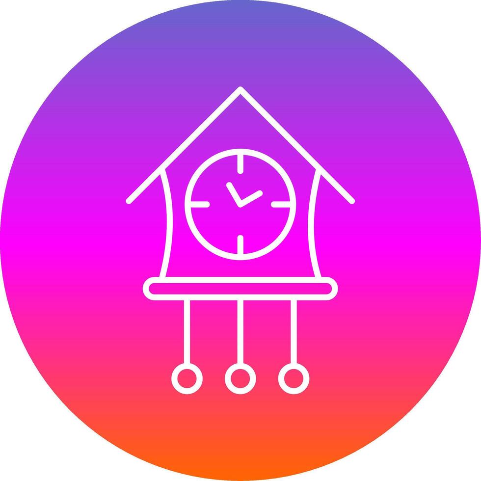Cuckoo Clock Line Gradient Circle Icon vector