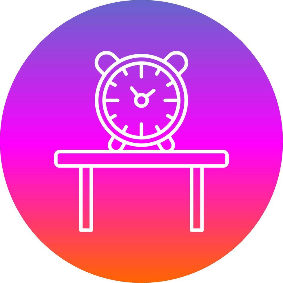 Table Watch Line Gradient Circle Icon vector