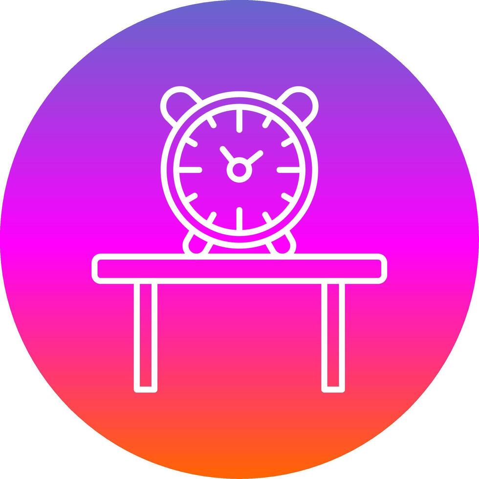 Table Watch Line Gradient Circle Icon vector