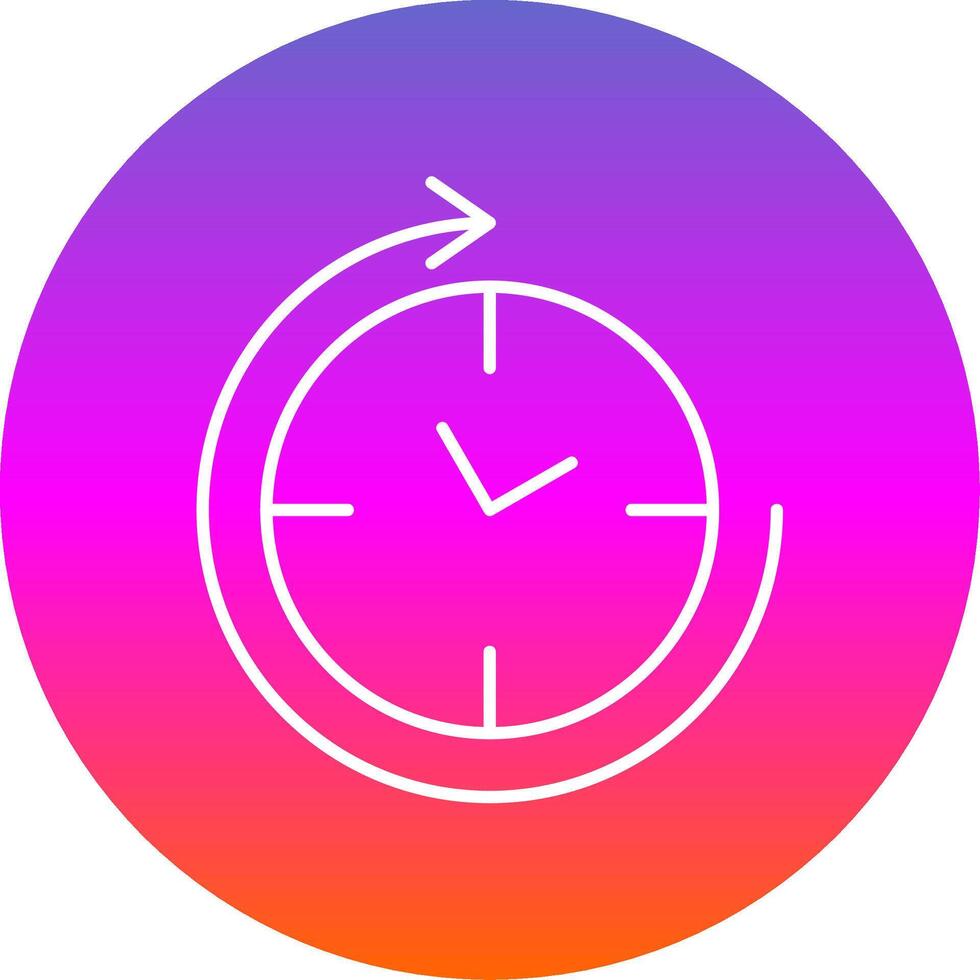 Clockwise Line Gradient Circle Icon vector