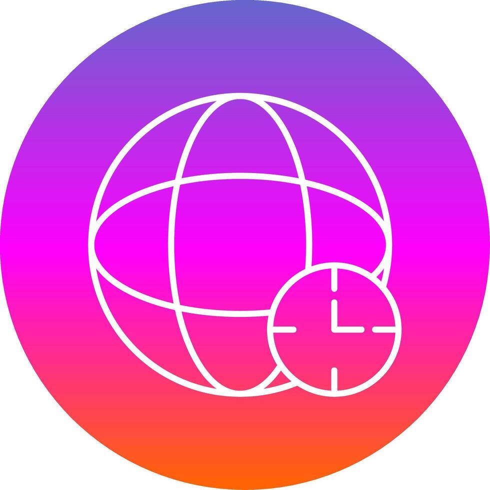 Time Zone Line Gradient Circle Icon vector