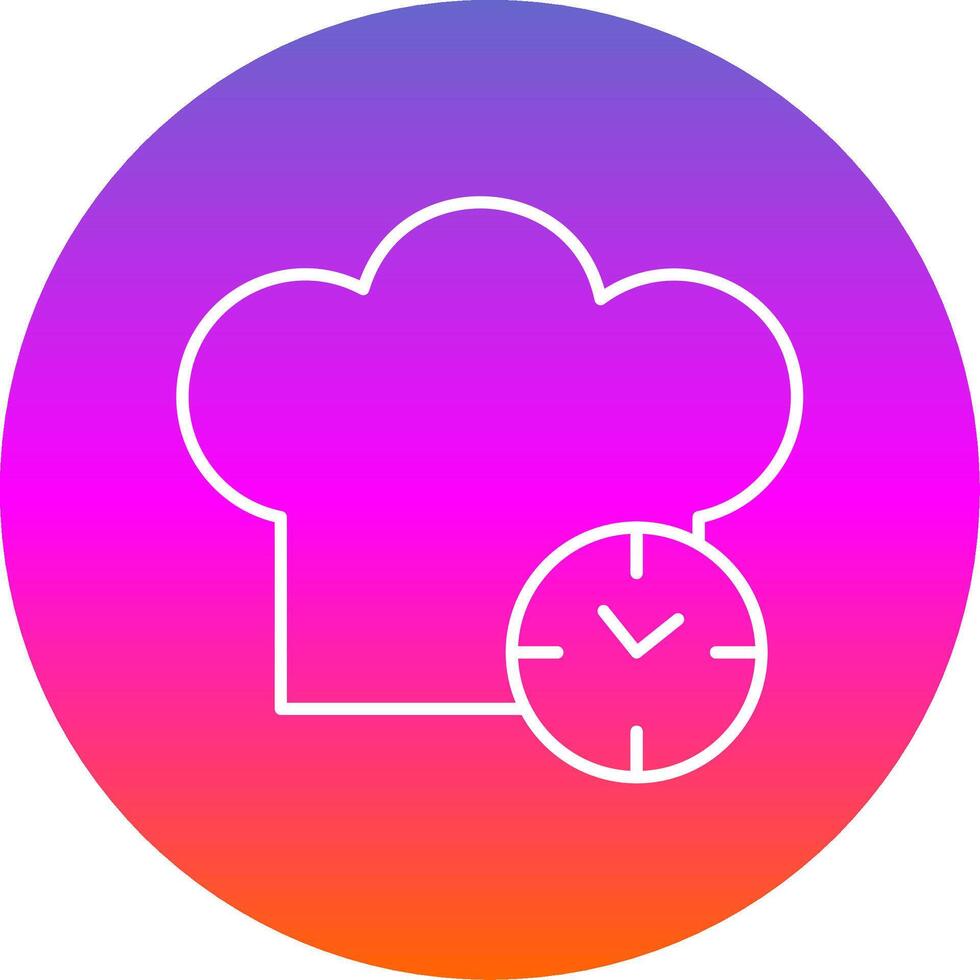 Kitchen Timer Line Gradient Circle Icon vector