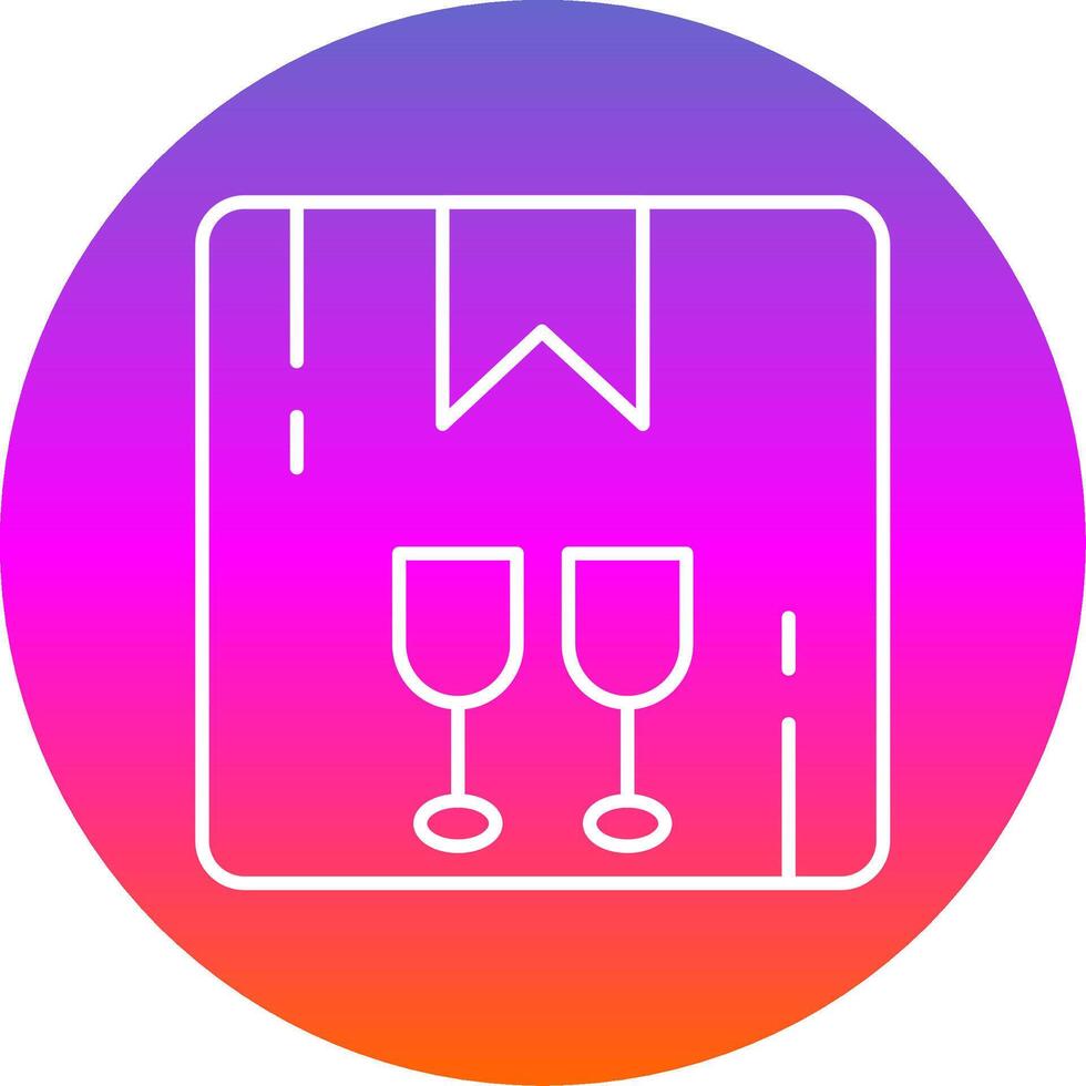 Fragile Line Gradient Circle Icon vector