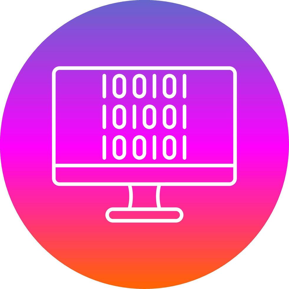 Binary Code Line Gradient Circle Icon vector