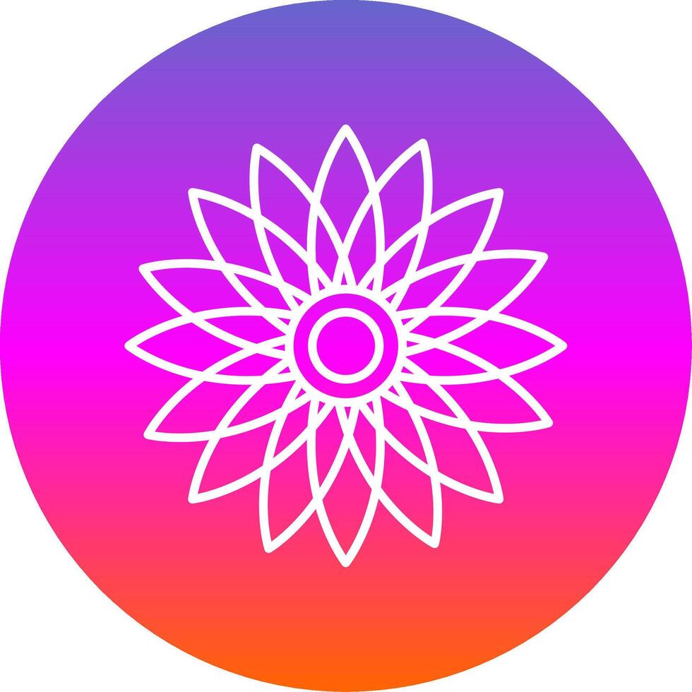 Sunflower Line Gradient Circle Icon vector