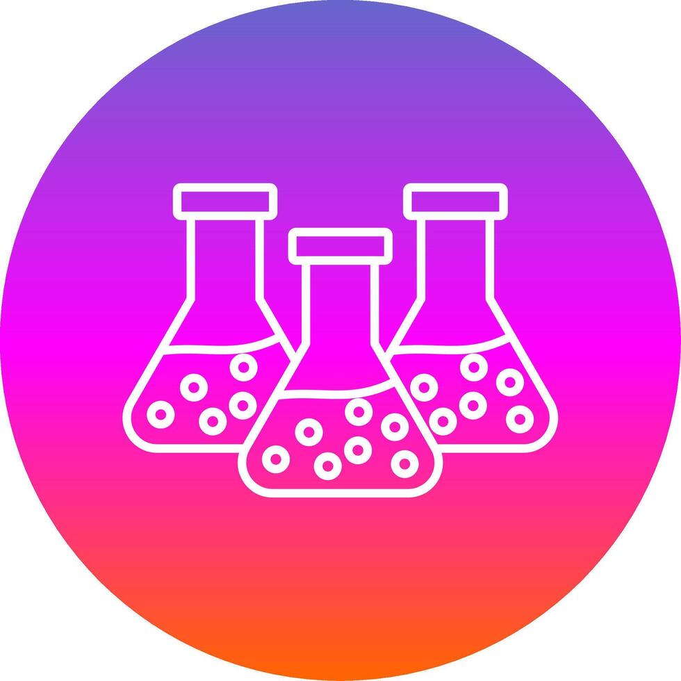 Chemistry Line Gradient Circle Icon vector