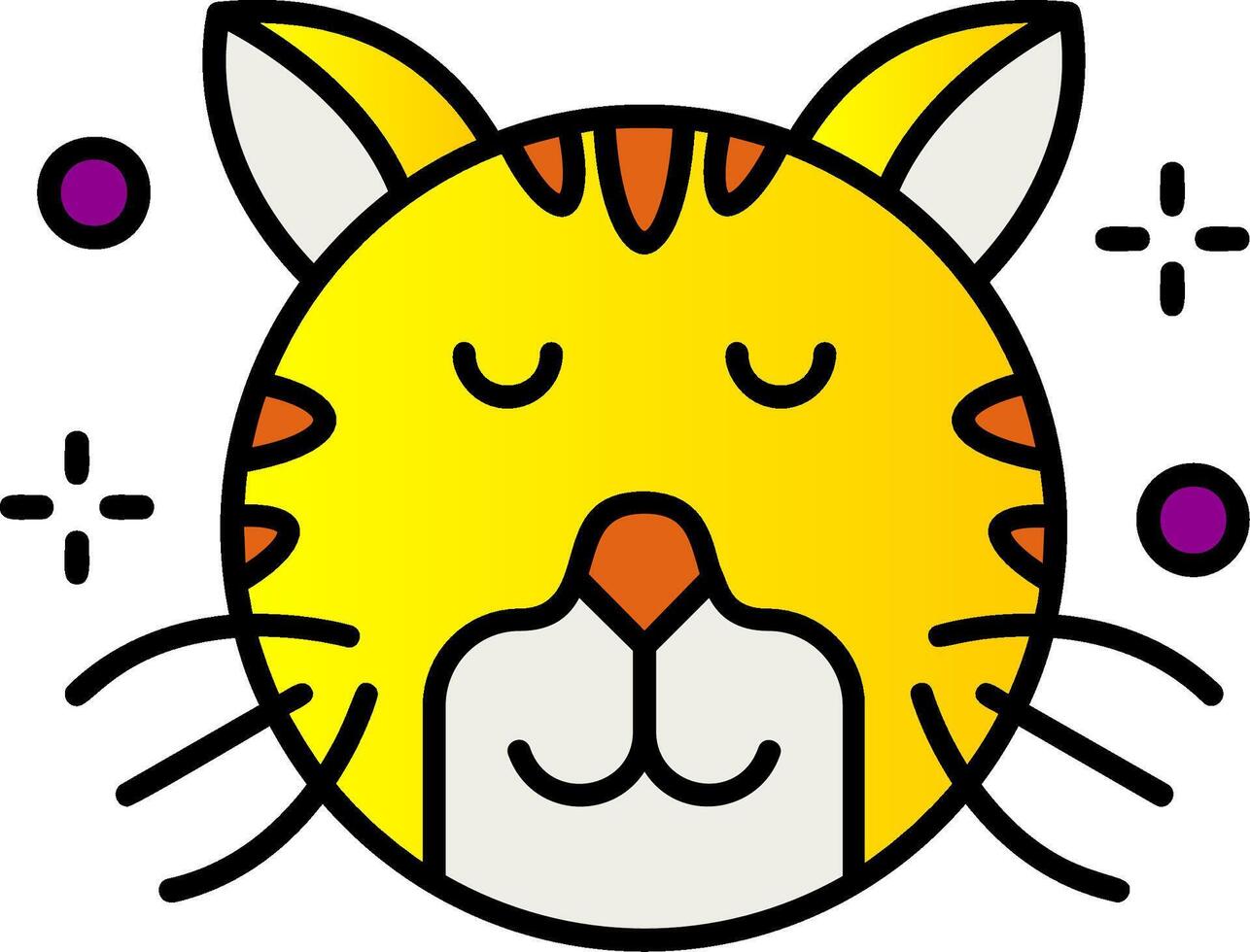 Relieved Filled Gradient Icon vector