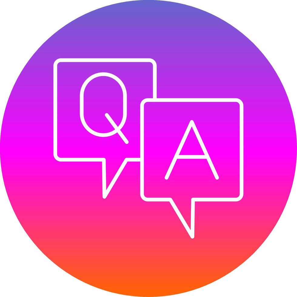 Question And Answer Line Gradient Circle Icon vector