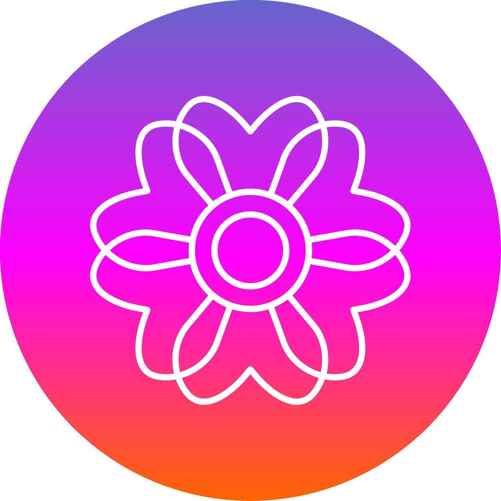 Sakura Line Gradient Circle Icon vector