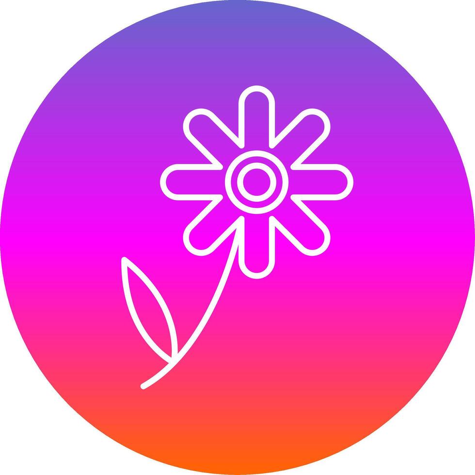 Chamomile Line Gradient Circle Icon vector
