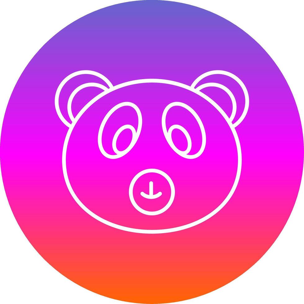 Polar Bear Line Gradient Circle Icon vector