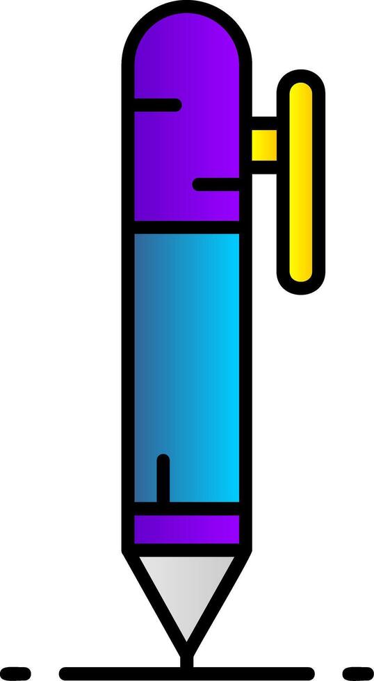 bolígrafo lleno degradado icono vector