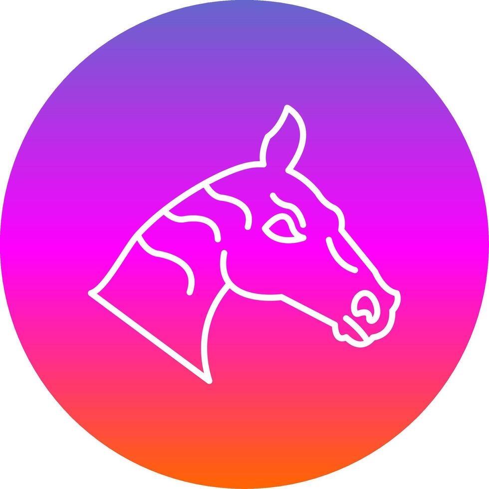 Horse Line Gradient Circle Icon vector