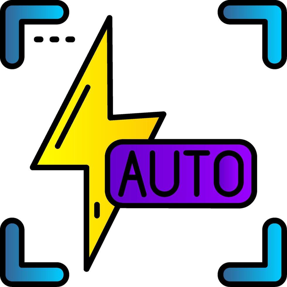 Auto flash Filled Gradient Icon vector