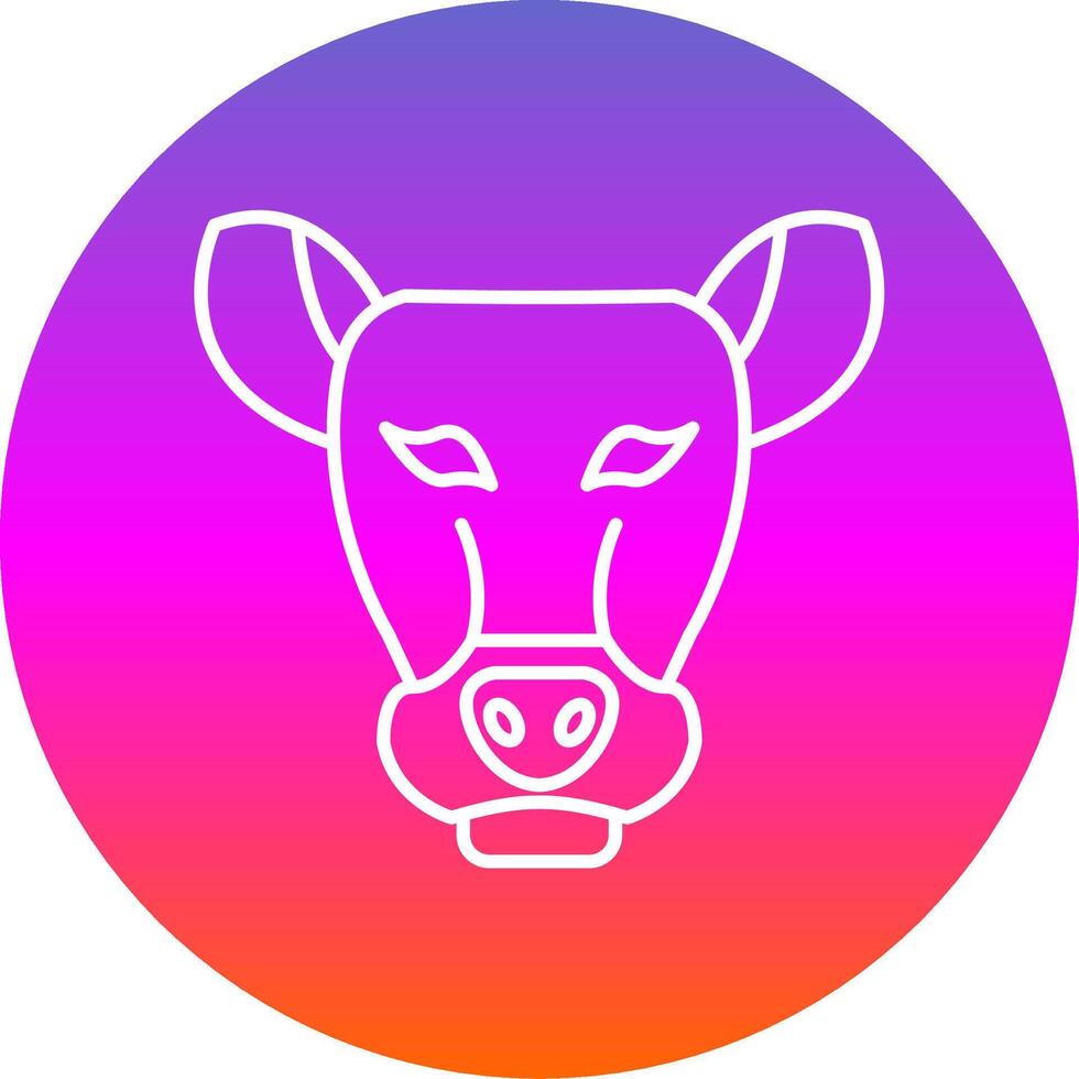 Llama Line Gradient Circle Icon vector