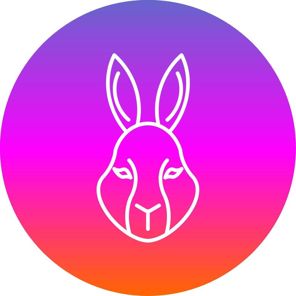 Rabbit Line Gradient Circle Icon vector