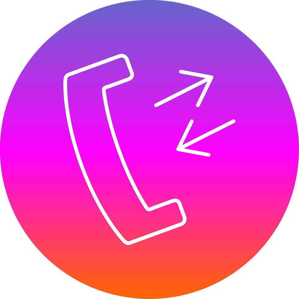 Phone Receiver Line Gradient Circle Icon vector