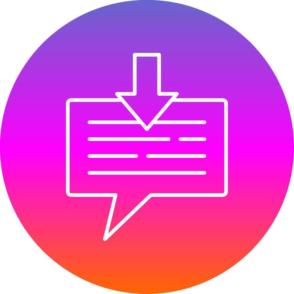 Received Message Line Gradient Circle Icon vector
