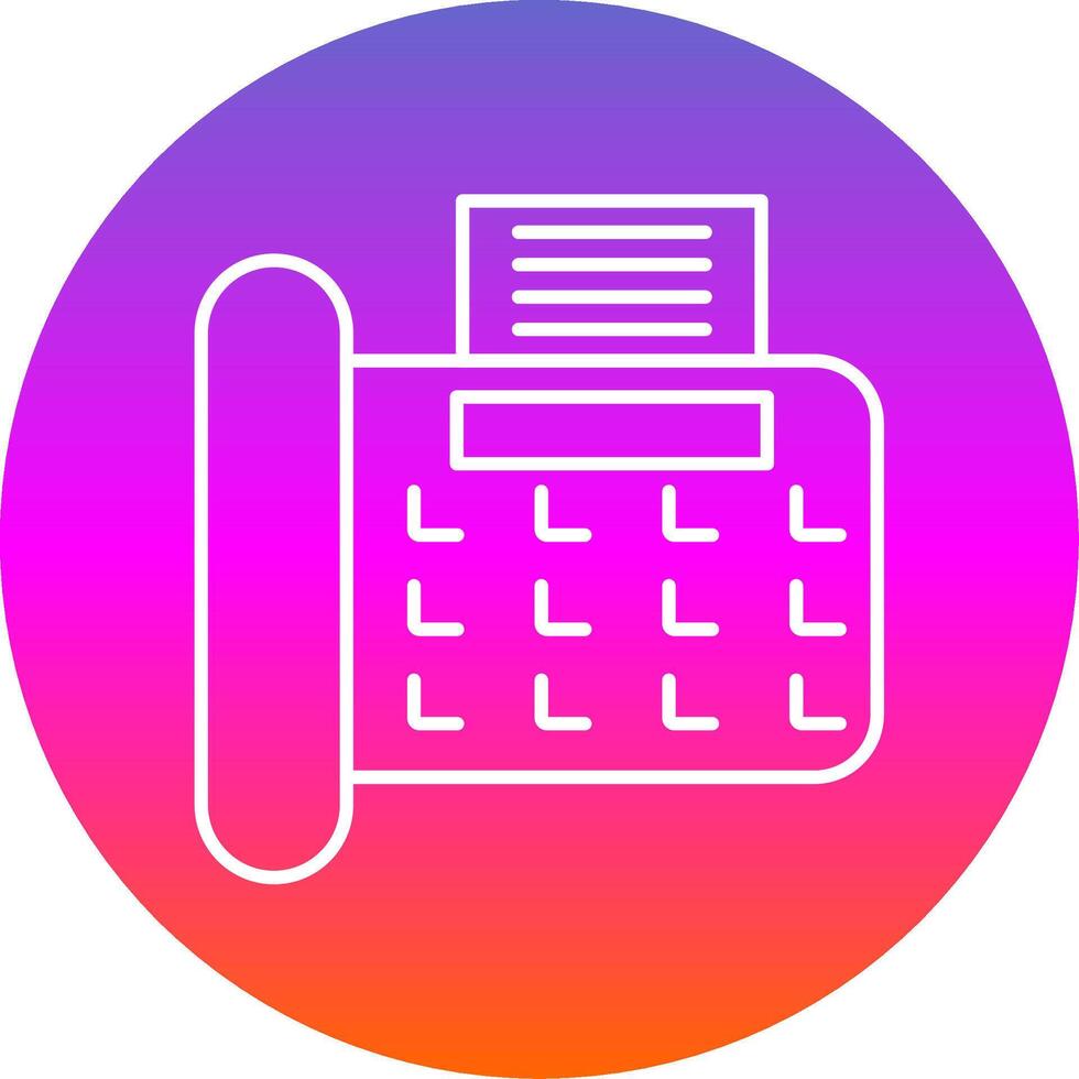 Fax Line Gradient Circle Icon vector