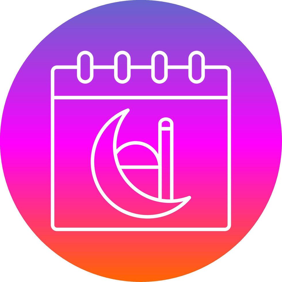 Calendar Line Gradient Circle Icon vector