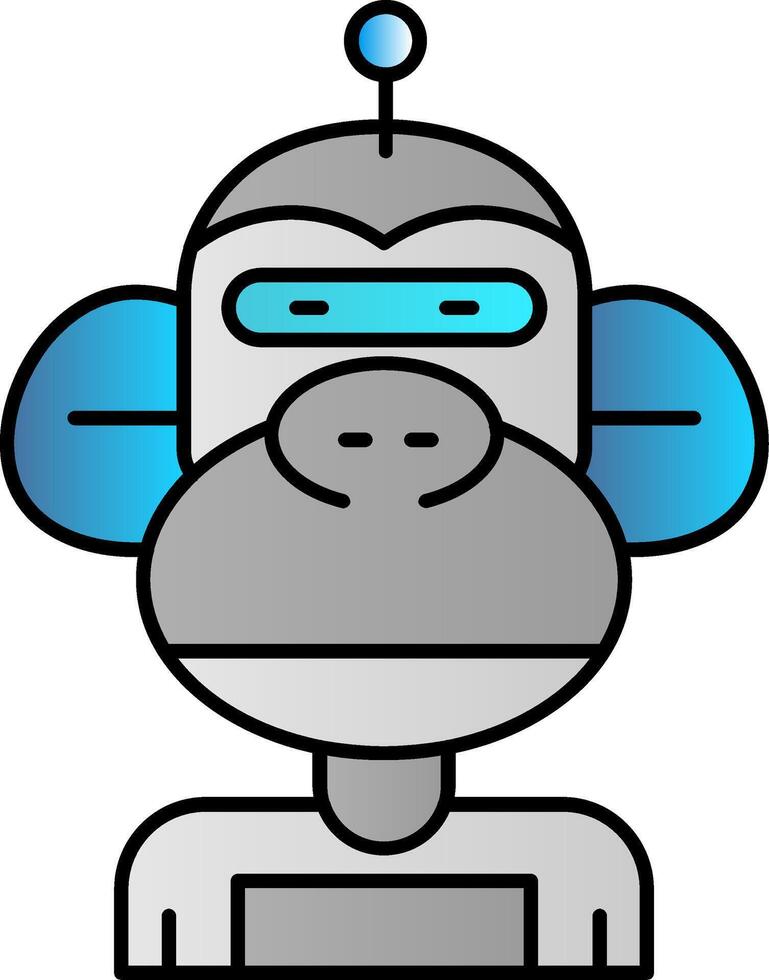 robot lleno degradado icono vector