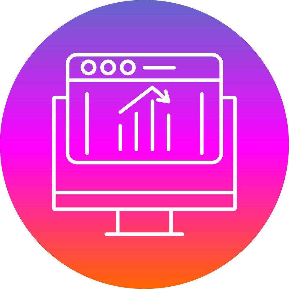 Down Line Gradient Circle Icon vector