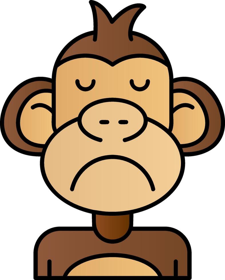 Sad Filled Gradient Icon vector
