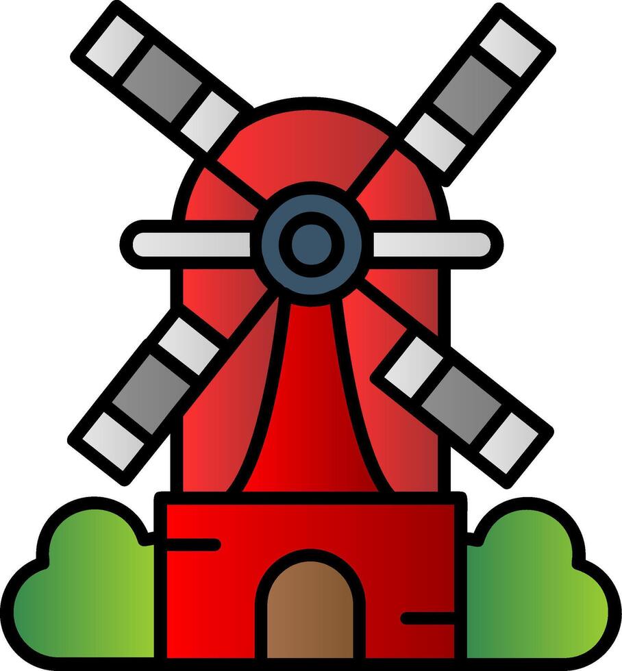 Windmill Filled Gradient Icon vector