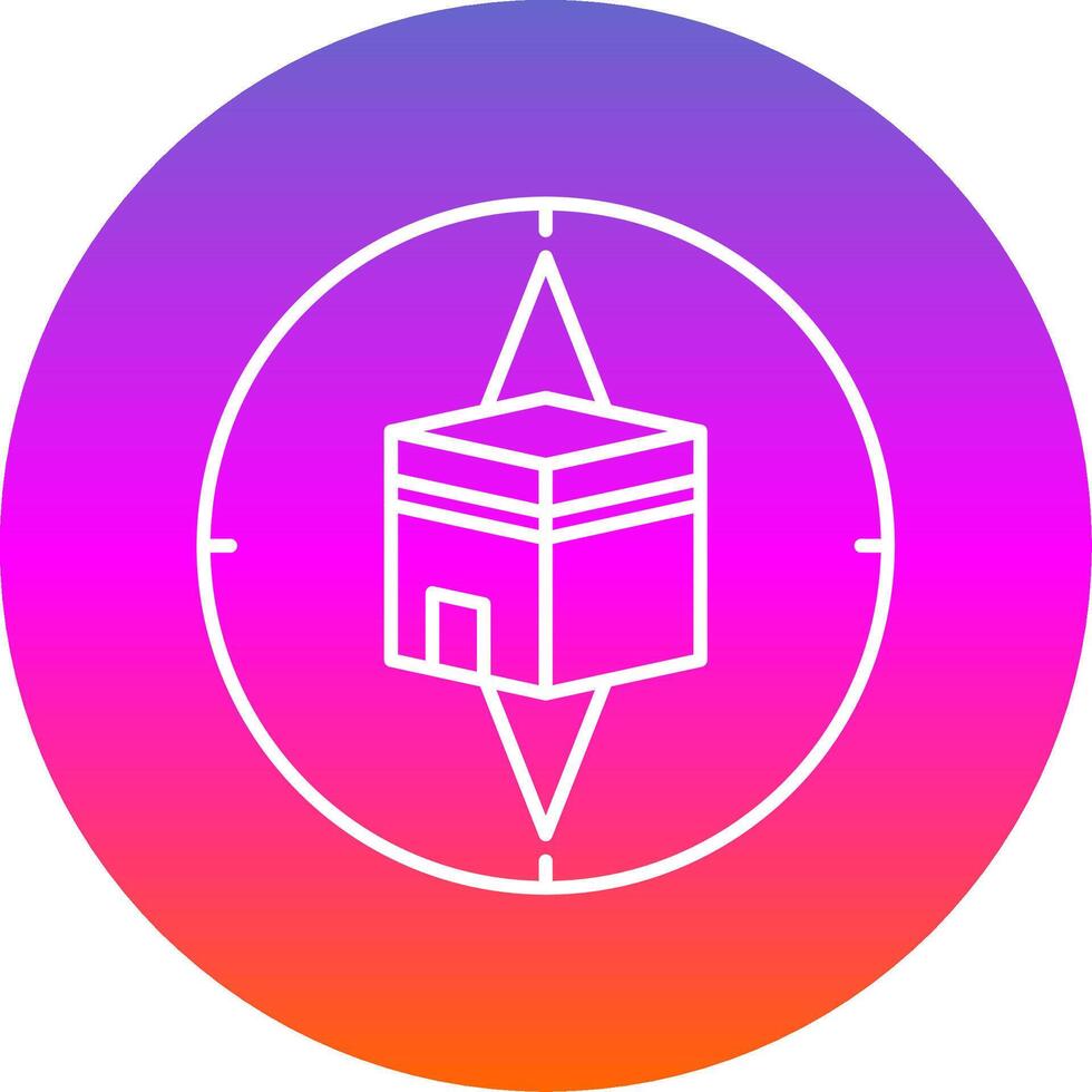 Qibla Compass Line Gradient Circle Icon vector