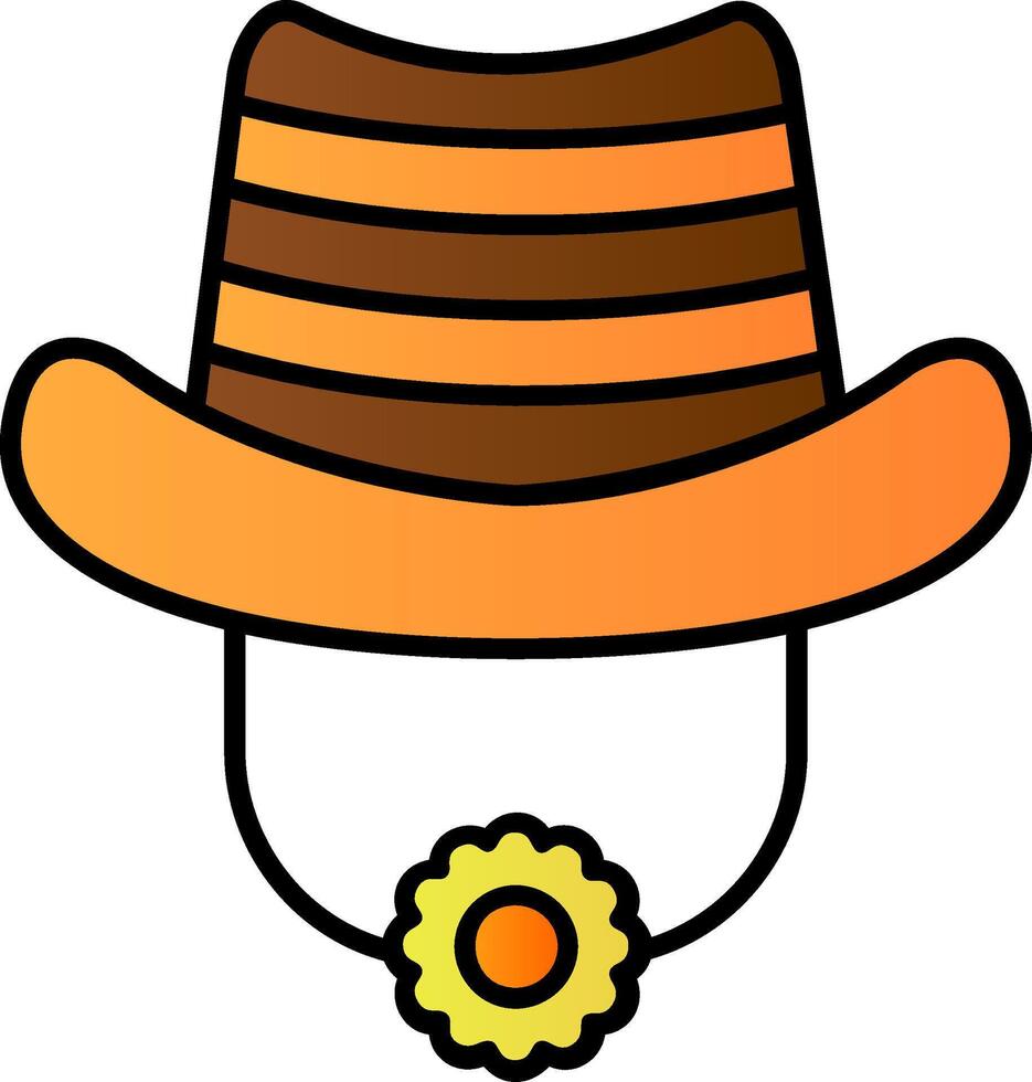 sombrero lleno degradado icono vector