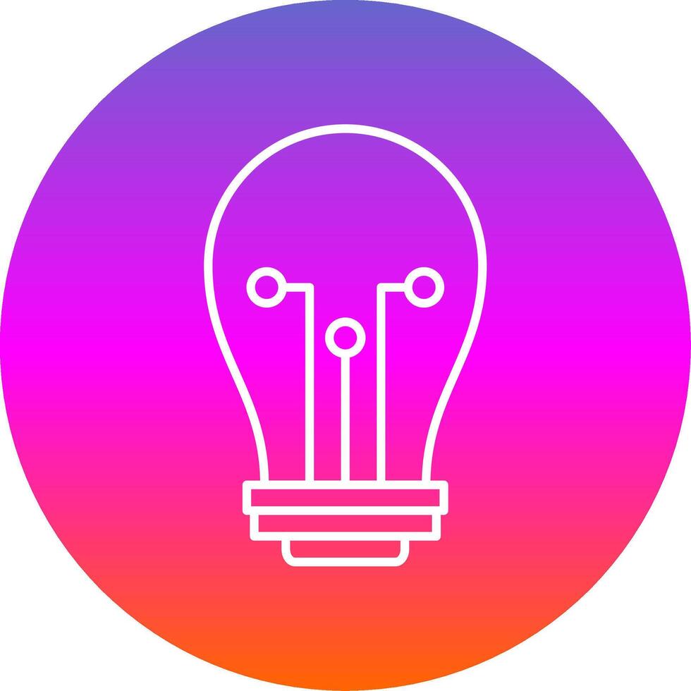 Bulb Line Gradient Circle Icon vector