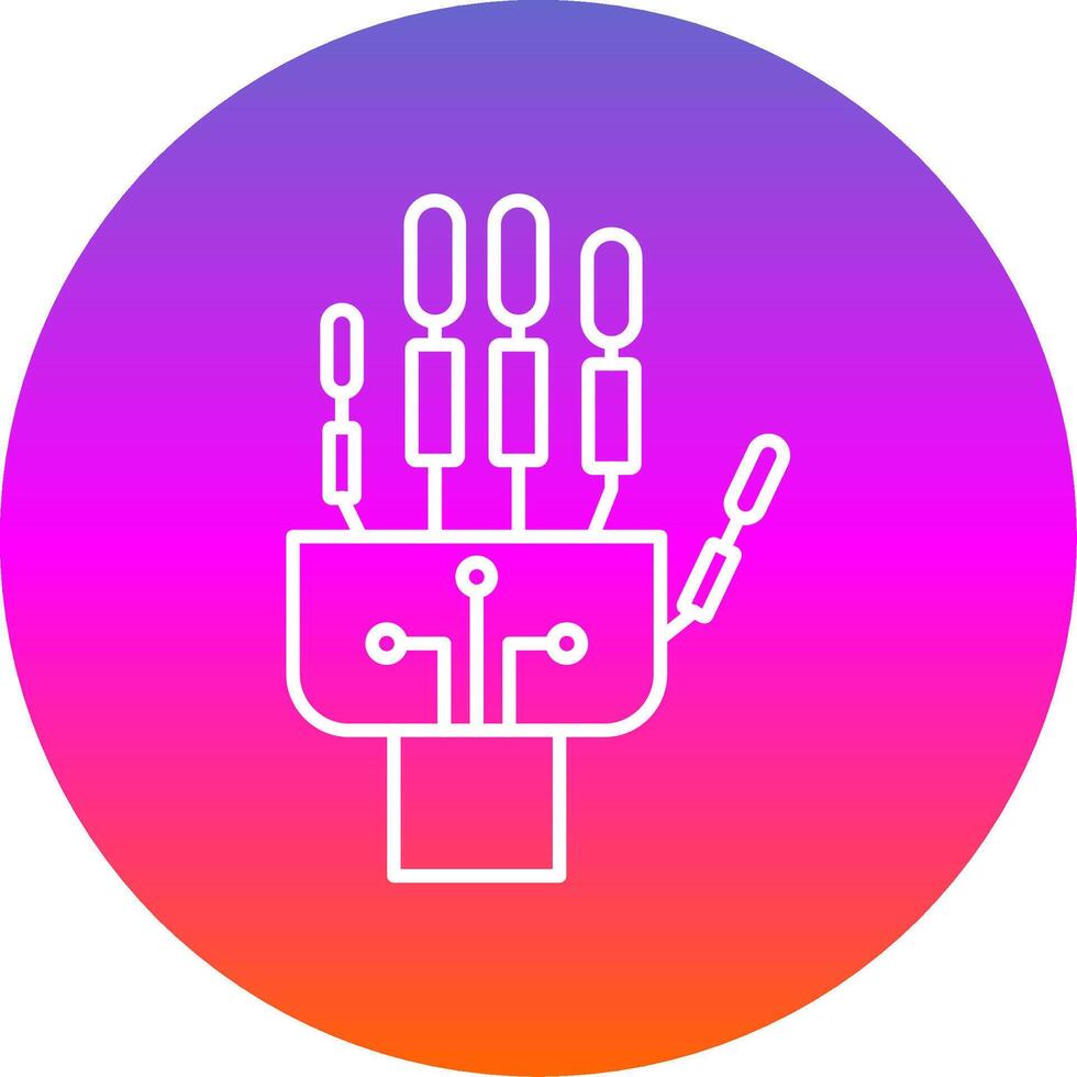 Robotics hand Line Gradient Circle Icon vector