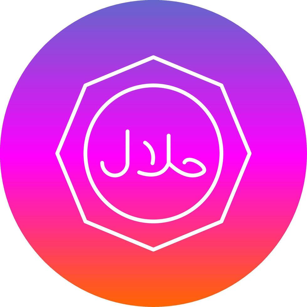 Halal Line Gradient Circle Icon vector