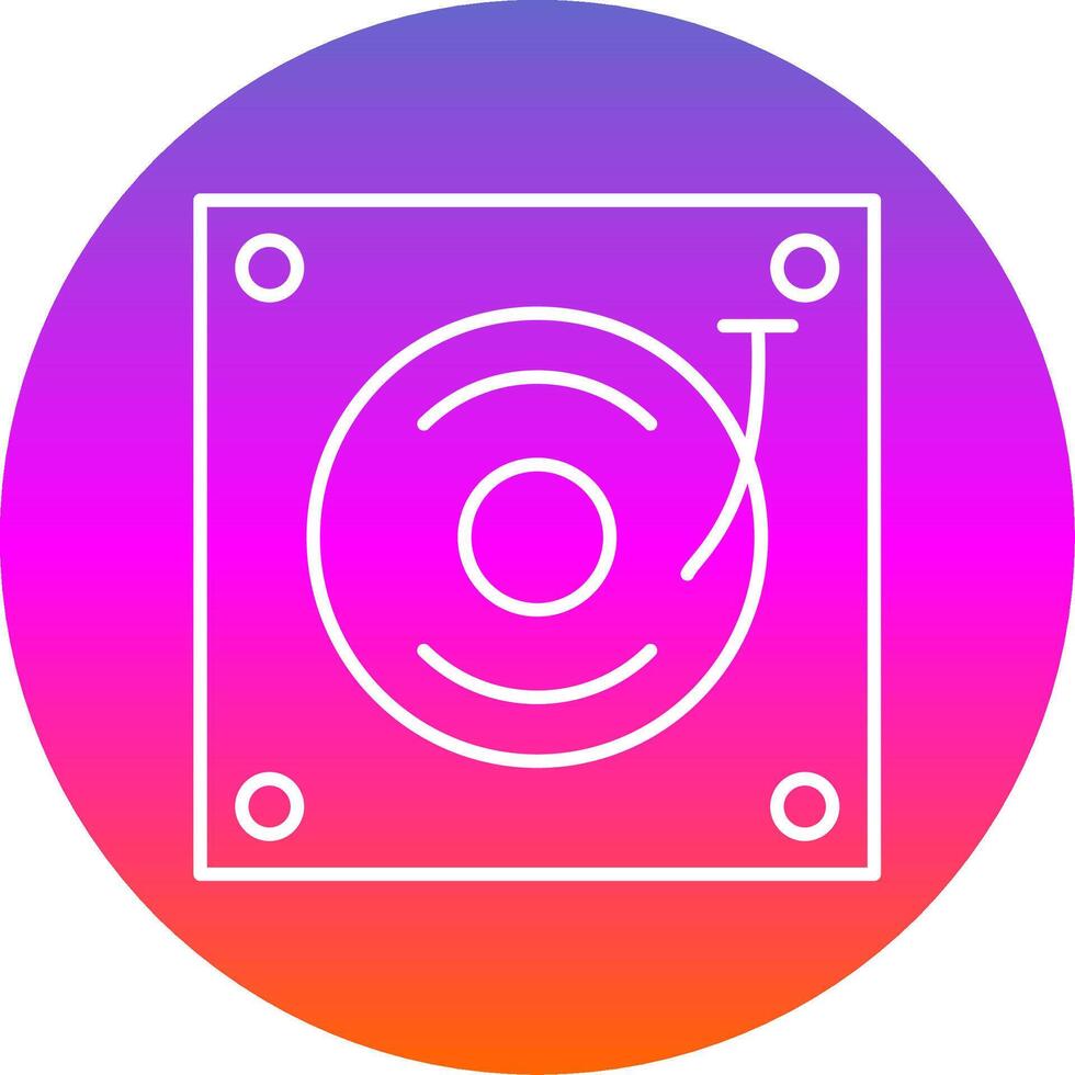 Turntable Line Gradient Circle Icon vector