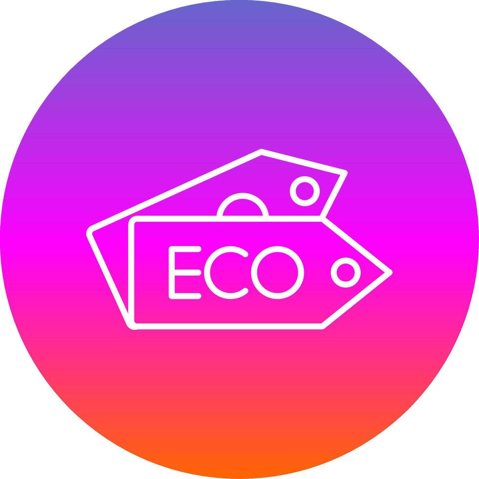 Eco Tag Line Gradient Circle Icon vector